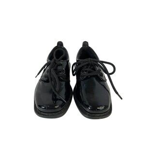 Tip Top Boys Black Tuxedo Paton Leather Square Toe Lace up Shoe Size 5